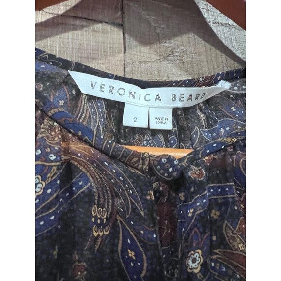VERONICA BEARD Kerri Paisley Silk Mini Dress Size 2 - Picture 4 of 10